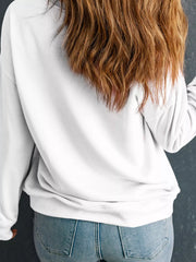 Christmas Tree Ribbon Bow Printed Drop Shoulder Sweatshirt OutfitFlow