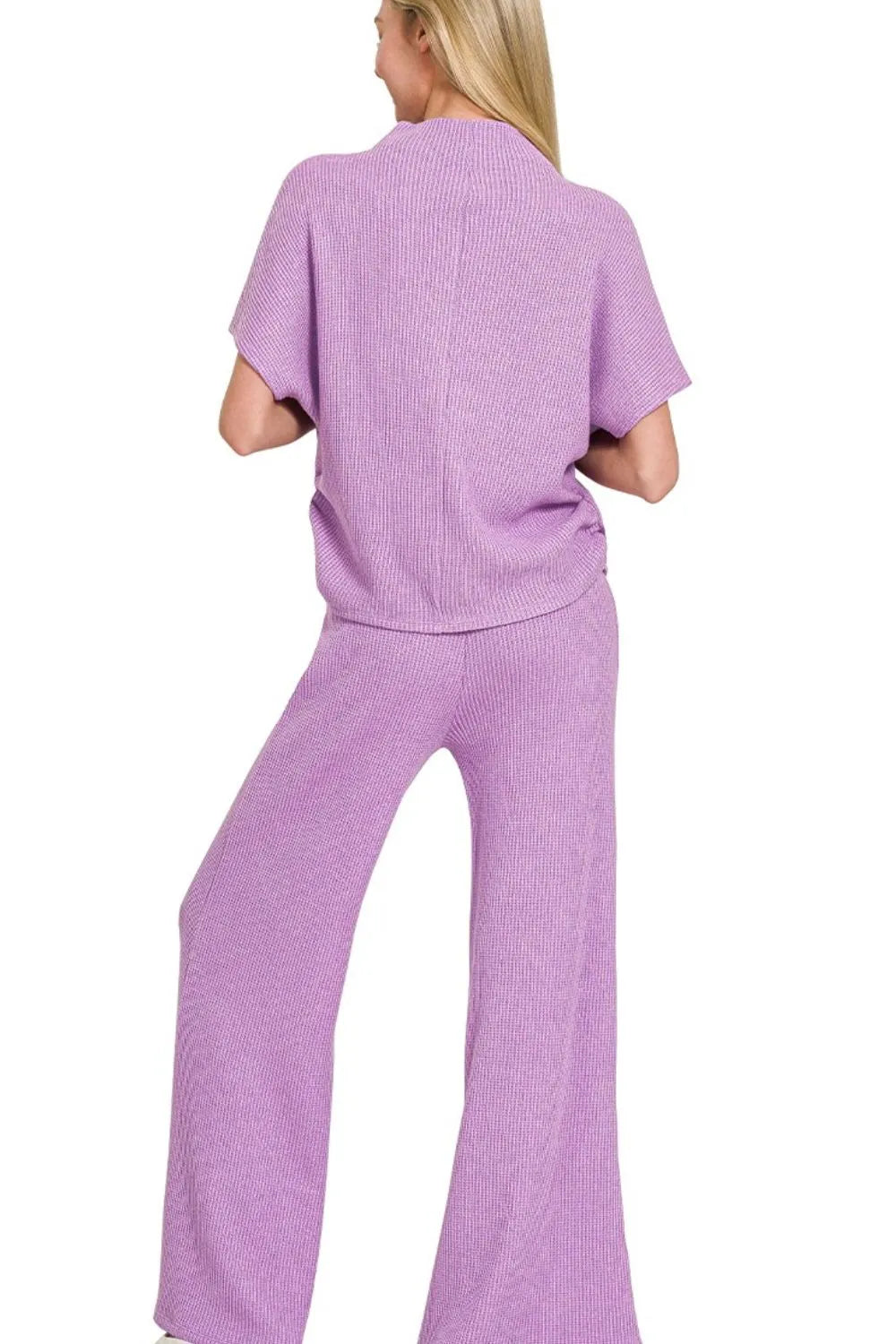 Zenana Sweater Mock Neck Top & Long Pants Set OutfitFlow