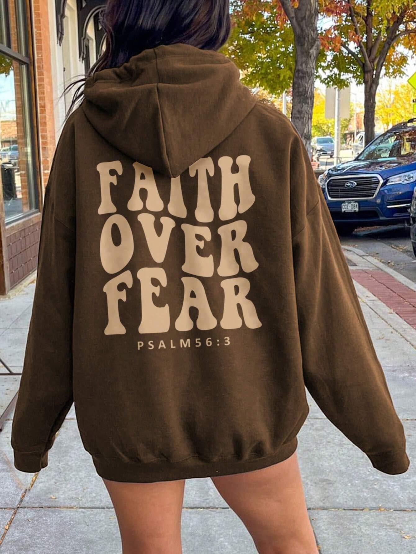 Outfit Flow - FAITH OVER FEAR Dropped Shoulder Hoodie