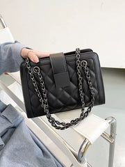 Quilted Chain Strap Shoulder Bag OutfitFlow