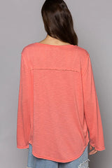 POL Chest Pocket Long Sleeve T-Shirt OutfitFlow