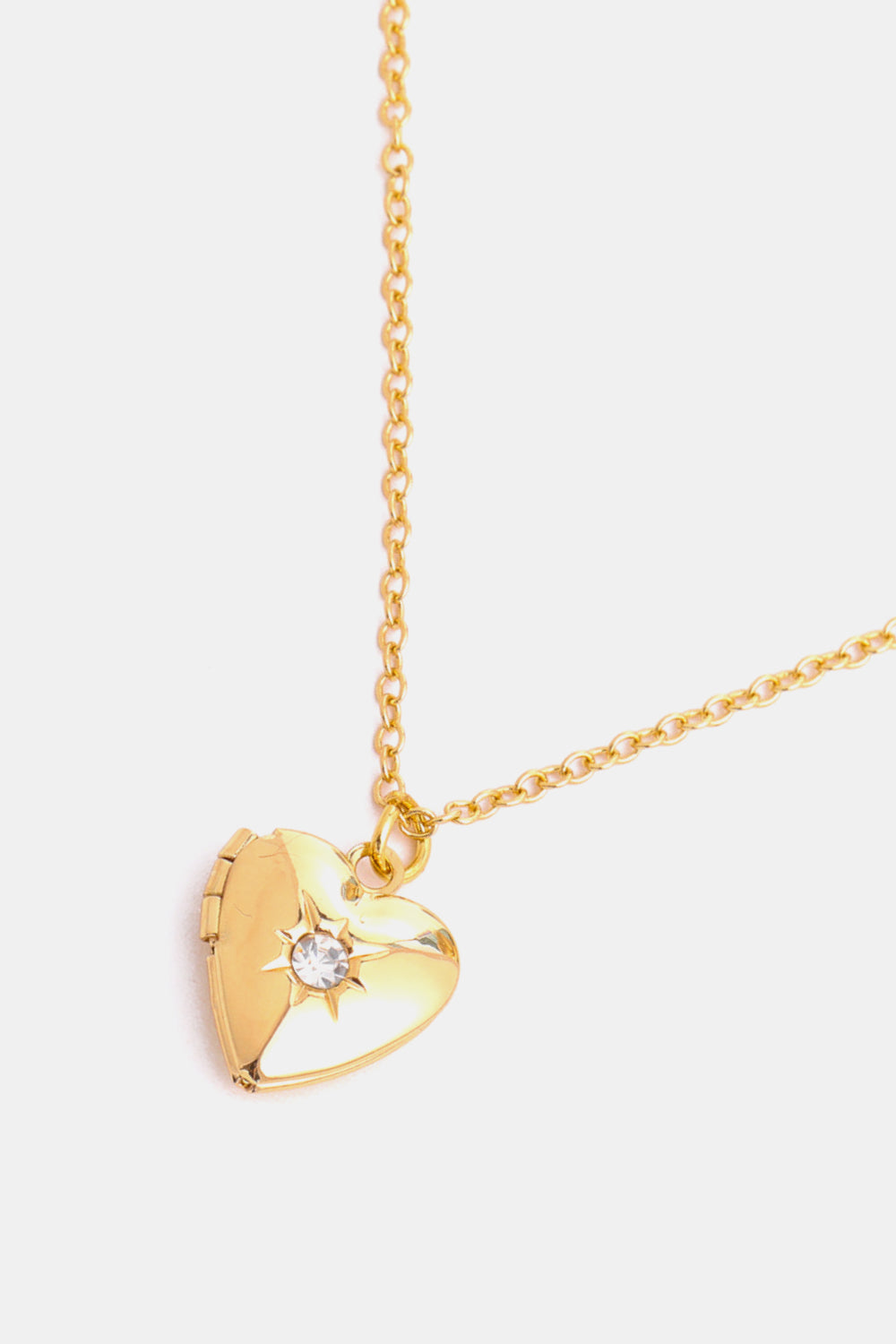 Zircon Heart Shape 14K Gold-Plated Pendant Necklace OutfitFlow
