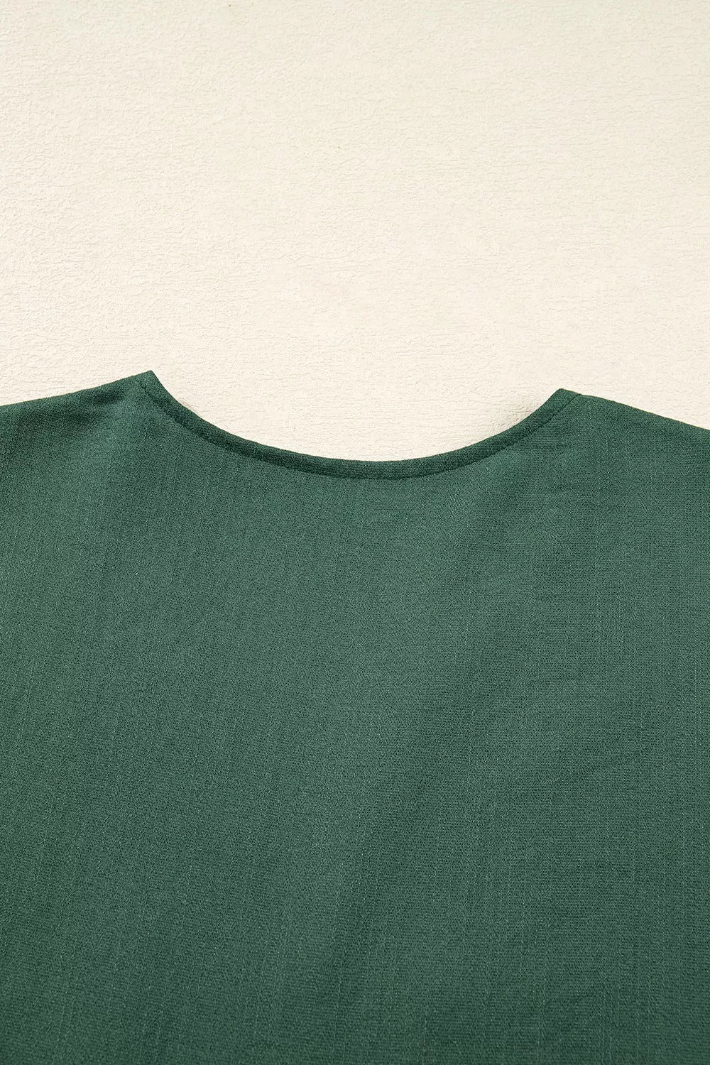 Contrast Ricrac Trim Button V Neck Knotted Bracelet Sleeve Shift Dress OutfitFlow