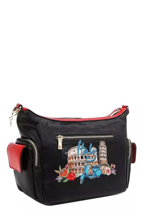 Nicole Lee USA Martha Travels Italy Multi Pocket Shoulder Bag OutfitFlow