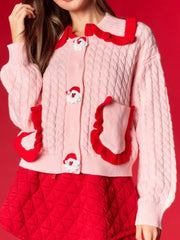 Christmas Santa Cable Knit Cardigan OutfitFlow