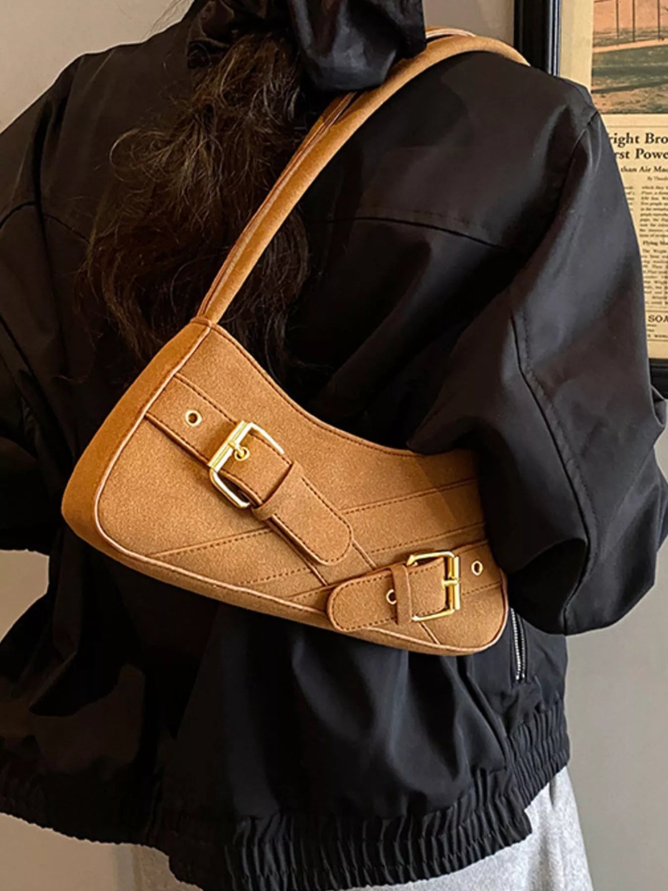 Buckle Decor Shoulder Bag Trendsi