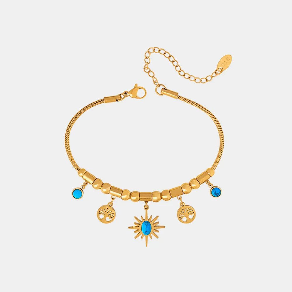 Gold-Plated Titanium Steel Charm Bracelet OutfitFlow