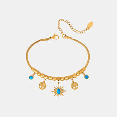 Gold-Plated Titanium Steel Charm Bracelet OutfitFlow
