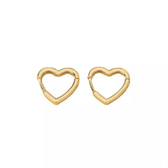 Alloy Heart Shape Hoop Earrings OutfitFlow