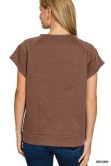 Zenana Textured Knit Jacquard Short Sleeve Top OutfitFlow
