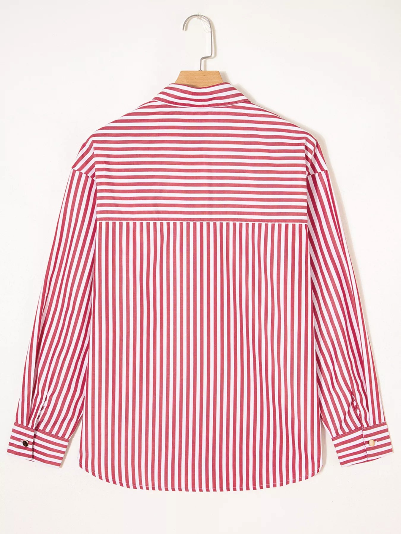 Striped Button-Up Long Sleeve Shirt OutfitFlow