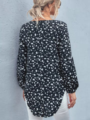 Animal Print V-Neck Blouse OutfitFlow