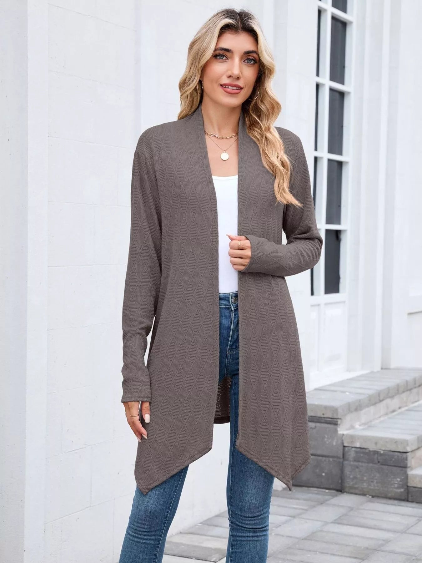 Open Front Long Cardigan OutfitFlow