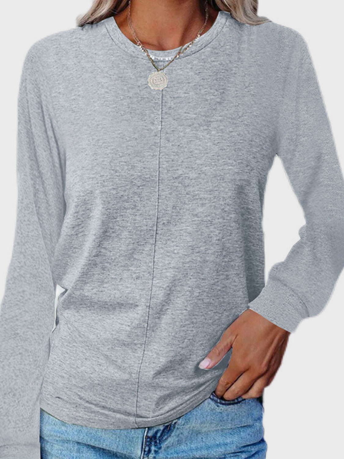 Outfit Flow - Full Size Round Neck Long Sleeve T-Shirt