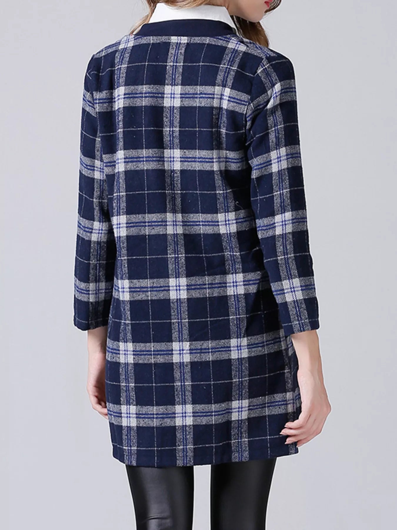 Plus Size Plaid Button-Down Longline Shirt OutfitFlow