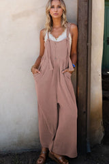 Corded Adjustable Straps Wide Leg Loose Overalls Dust Storm OutfitFlow