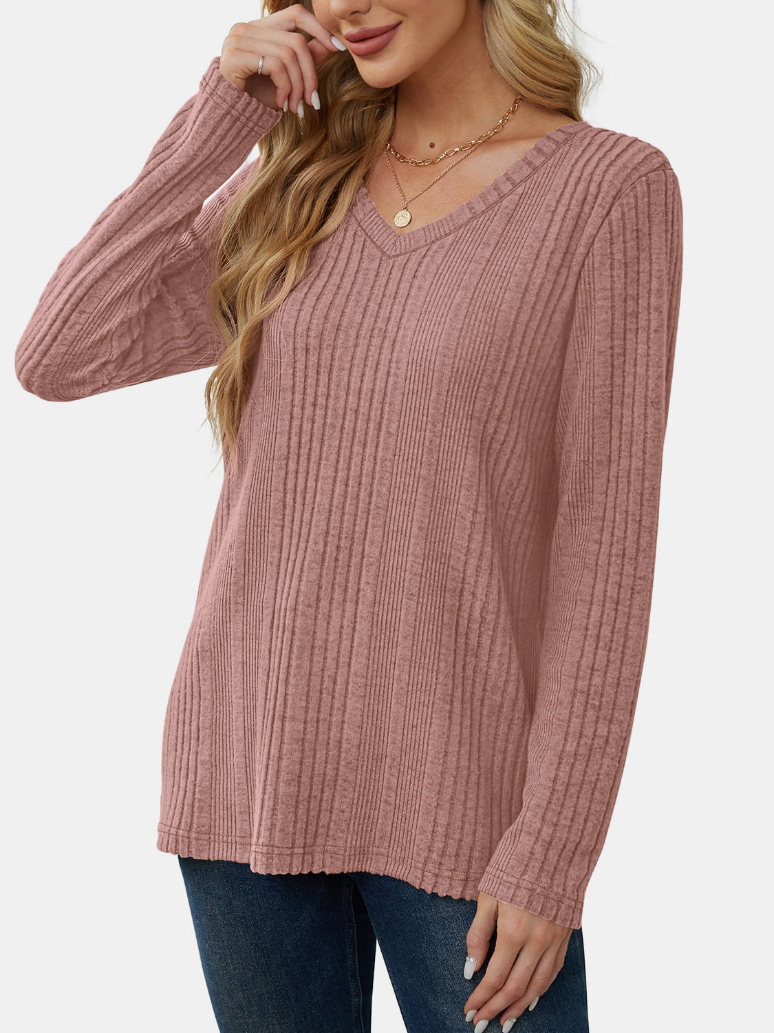 Outfit Flow - V-Neck Long Sleeve T-Shirt