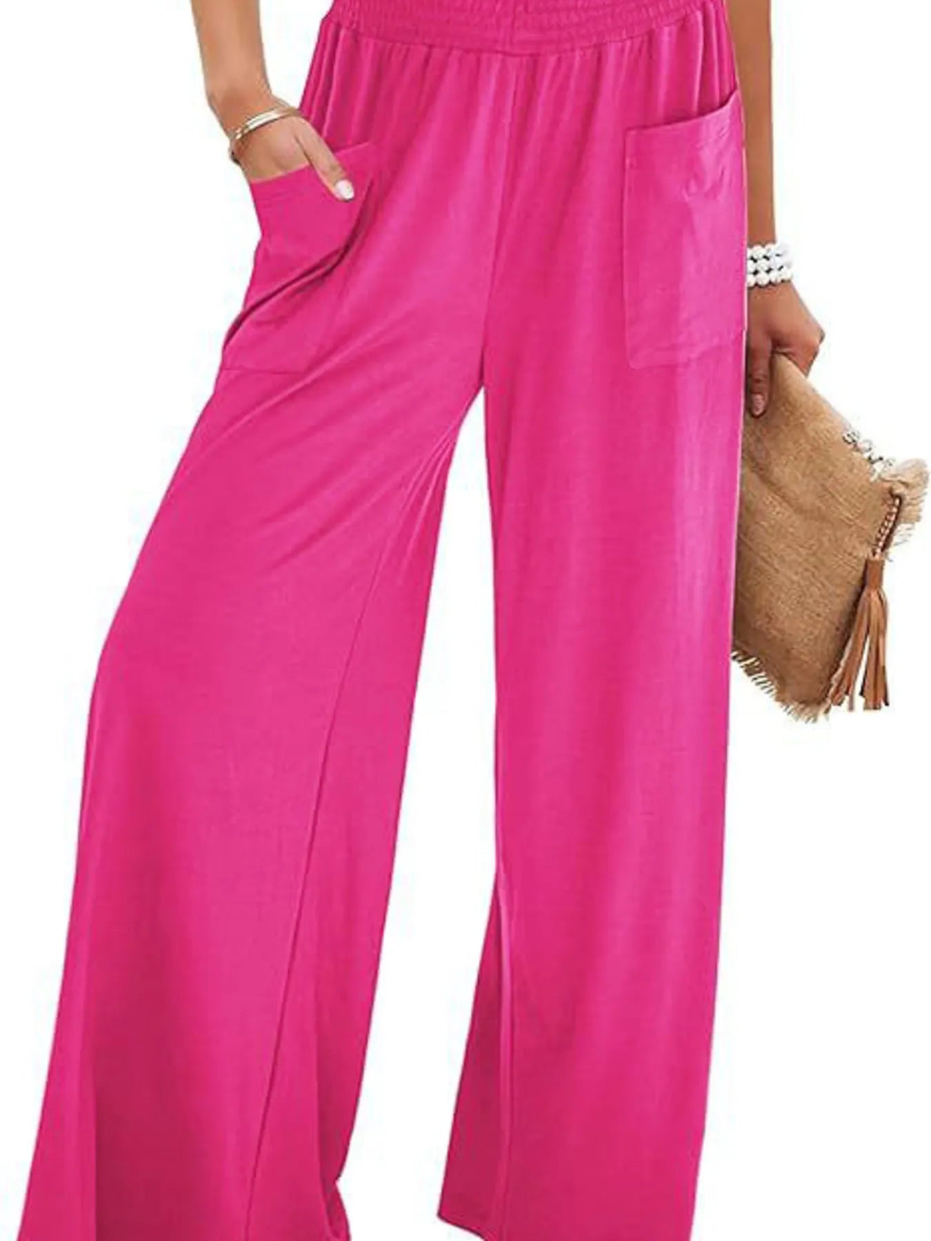 High-Waisted Wide Leg Pants with Pockets OutfitFlow
