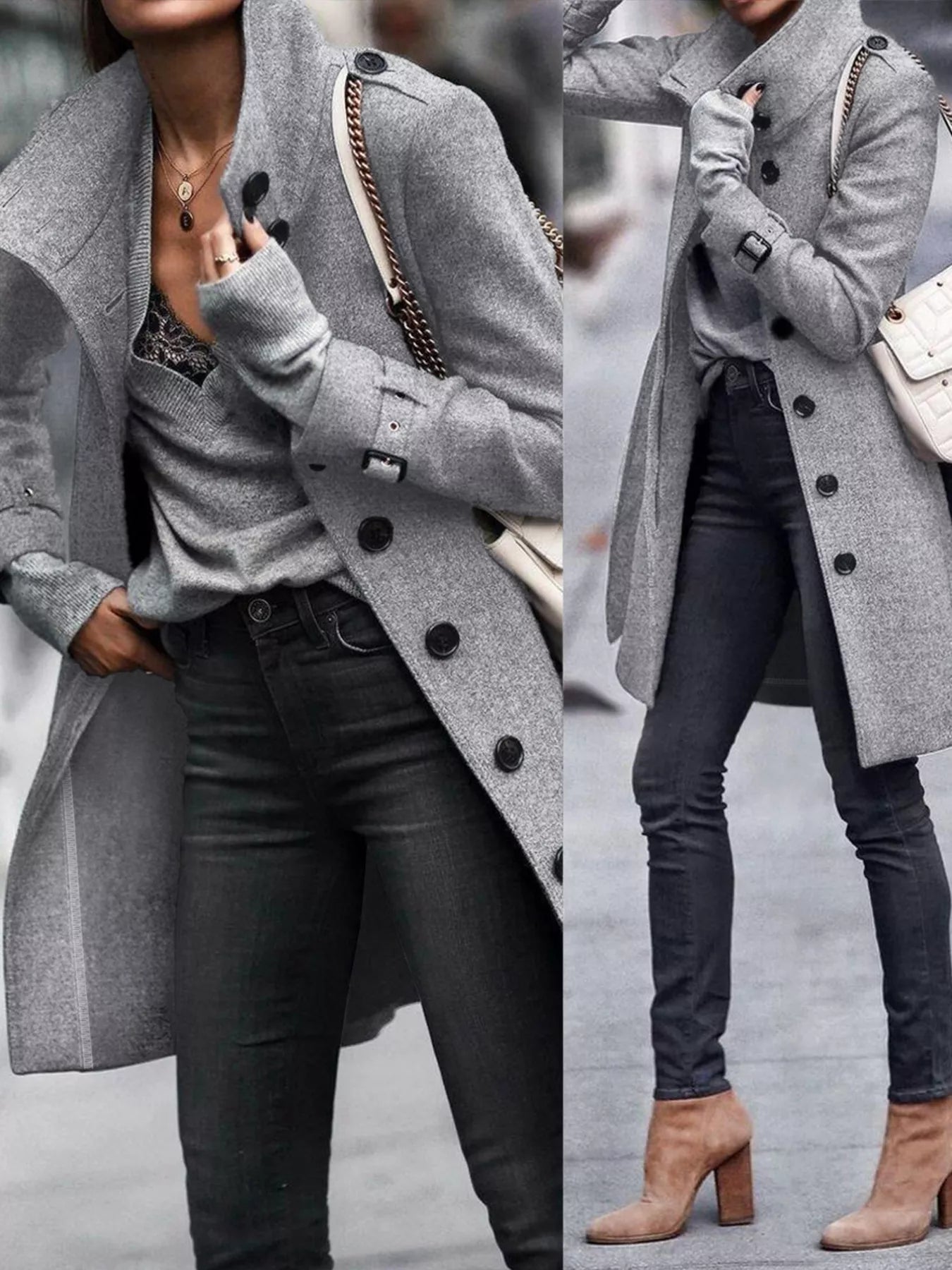 Button-Down Longline Coat with Belt OutfitFlow