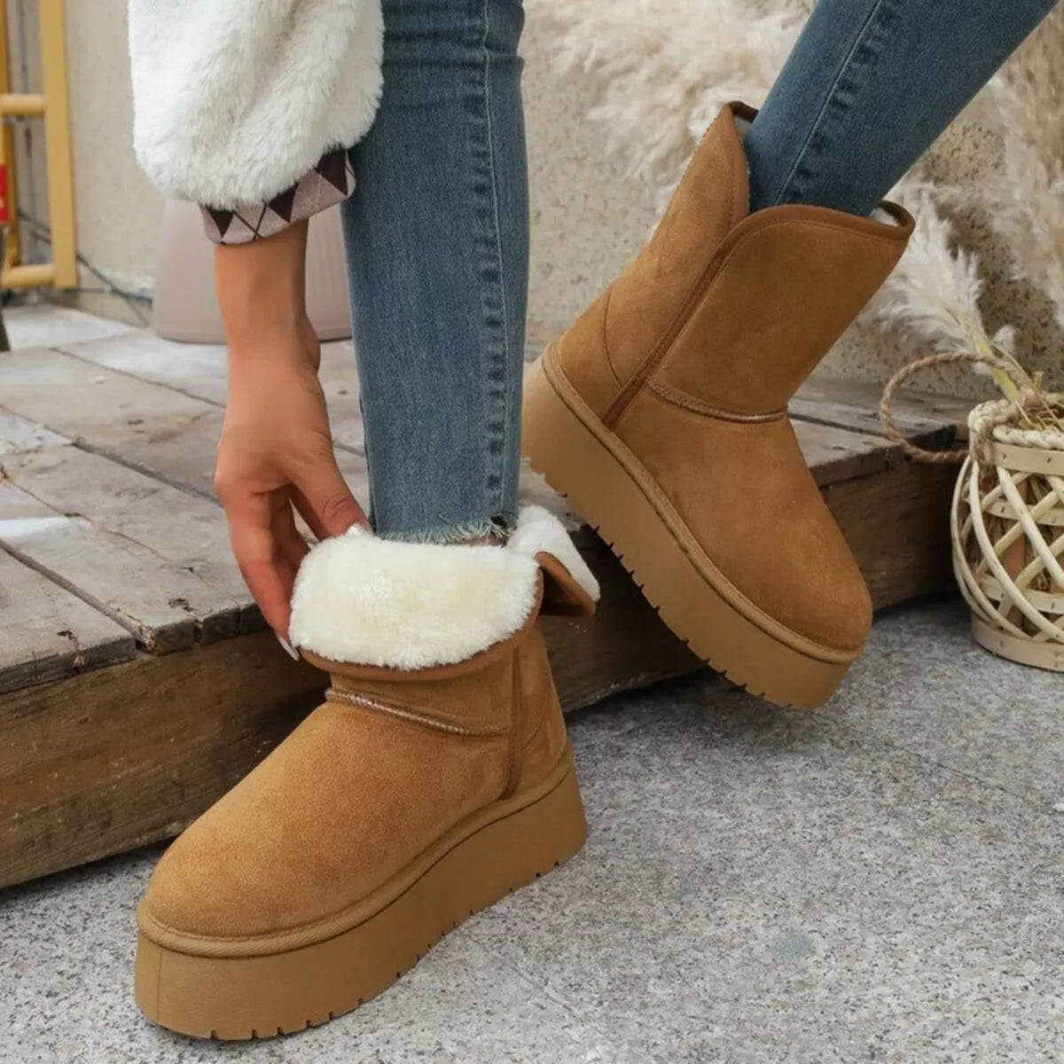 Round Toe Platform Boots OutfitFlow