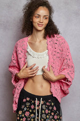 POL Floral Pattern Open Front Cardigan Trendsi