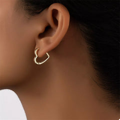 Alloy Heart Shape Hoop Earrings OutfitFlow