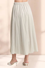 ADORA Drawstring Waist Crinkle Maxi Skirt OutfitFlow