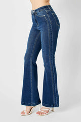 Judy Blue Full Size Hw Angled Side Seam Detail Flare Jeans Plus Size OutfitFlow