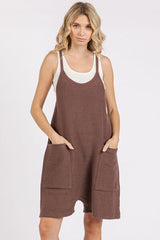 Mittoshop Scoop Neck Spaghetti Strap Overalls with Pockets OutfitFlow