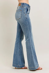 Judy Blue Full Size High-Waist Flare Denim Jeans with Front Seam Detail Plus Size OutfitFlow