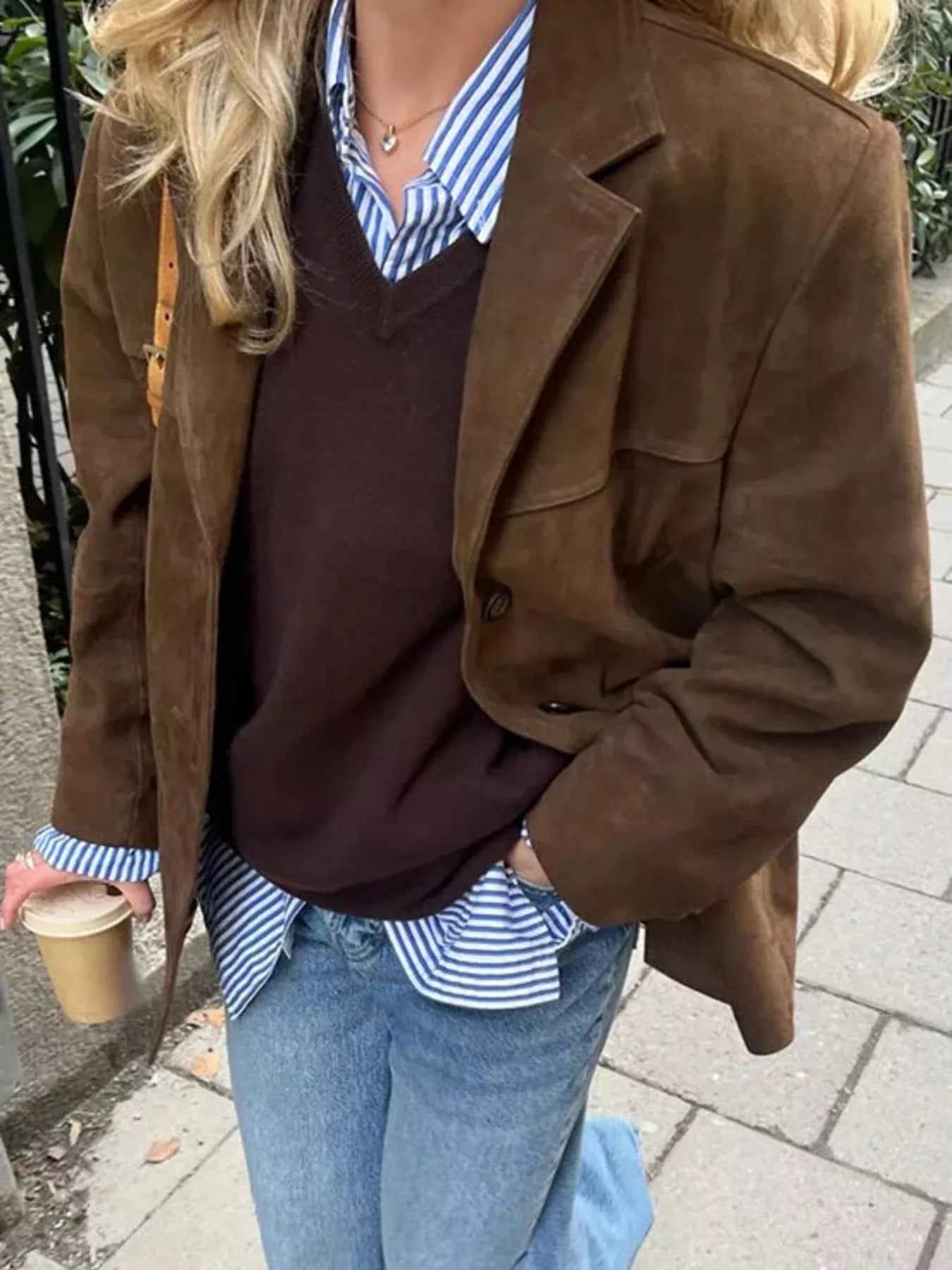 Button Up Long Sleeve Outerwear OutfitFlow