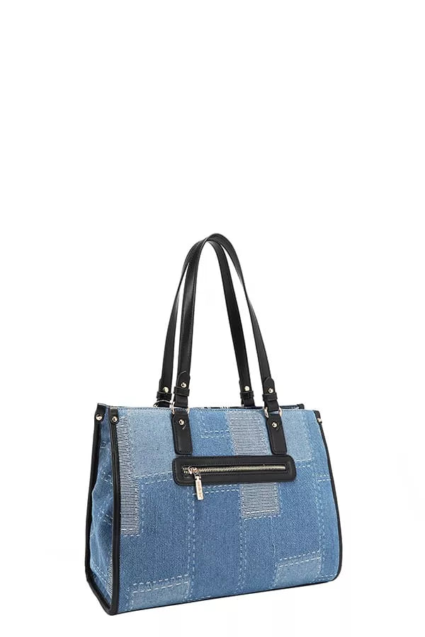 Nicole Lee USA Bosque de Amor Denim Tote Bag OutfitFlow