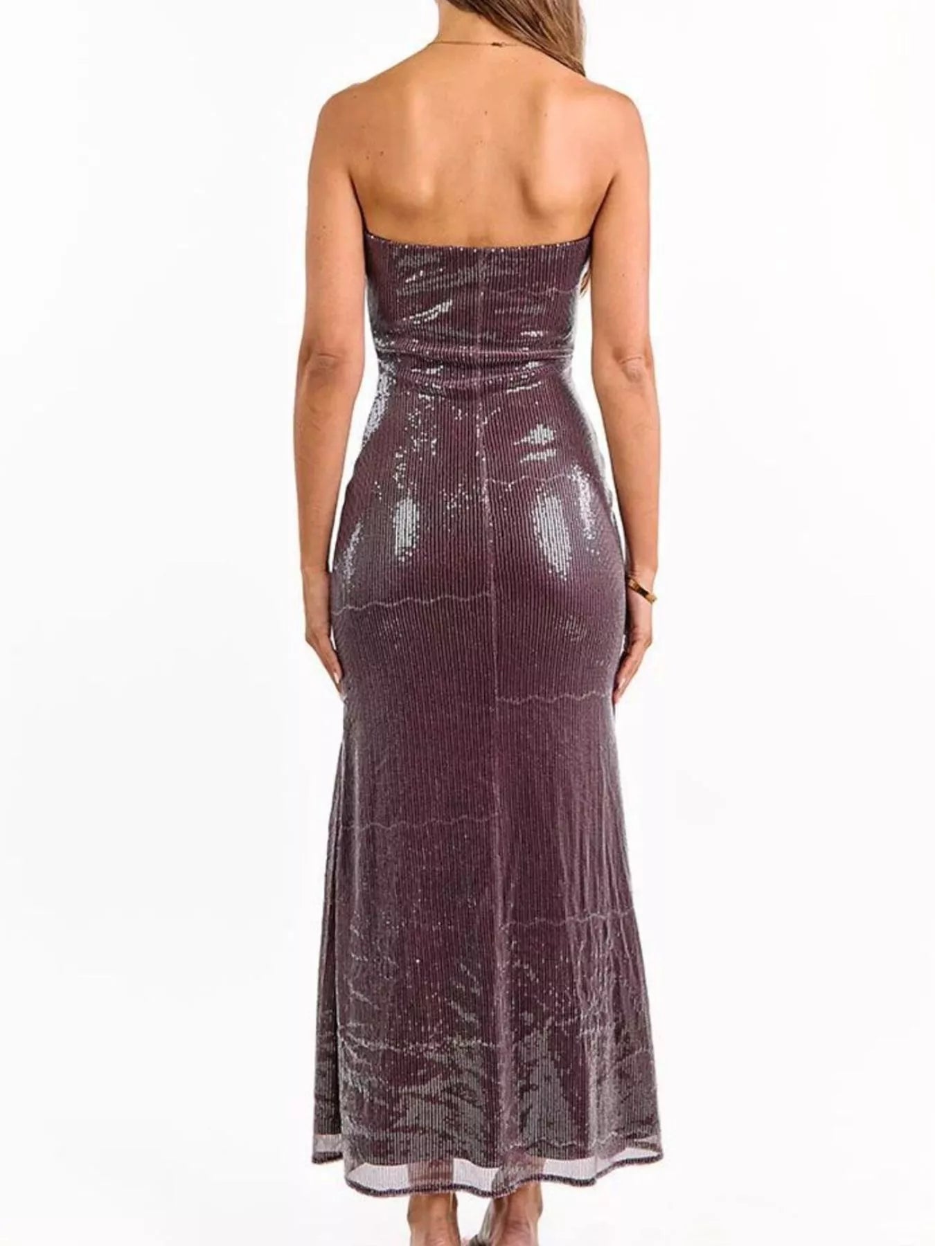 Sequin Flower Tube Maxi Dress OutfitFlow