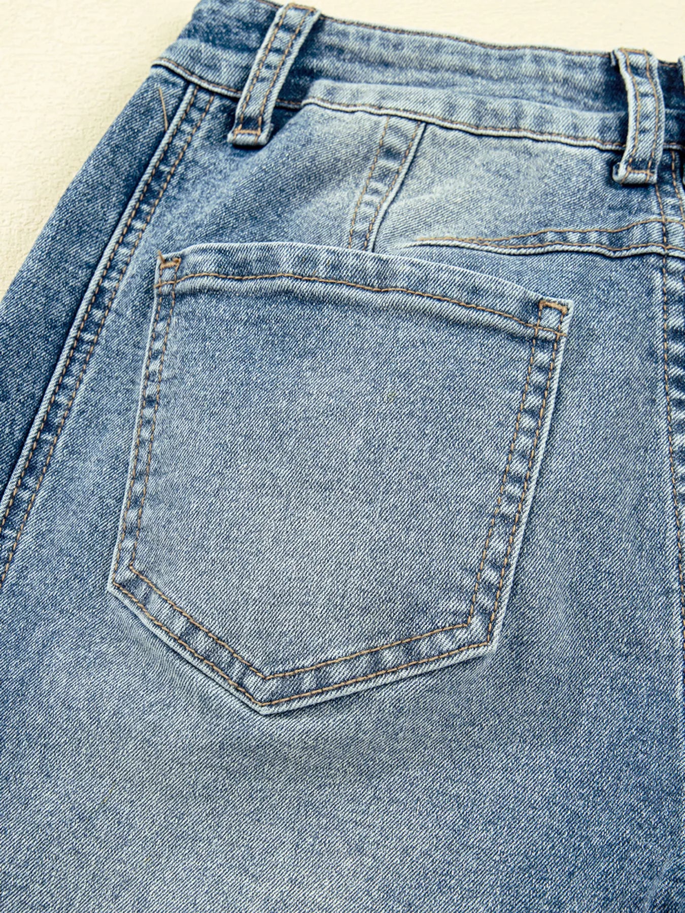 Vintage Washed Seam Detail Shift Jeans OutfitFlow