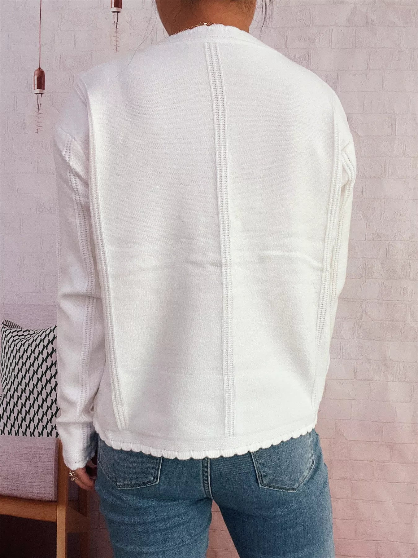 Cherry Embroidered Button Up Cardigan OutfitFlow
