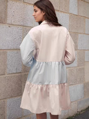Tiered Button-Front Shirt Dress OutfitFlow
