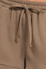 Zenana Textured Knit Jacquard Drawstring Shorts OutfitFlow