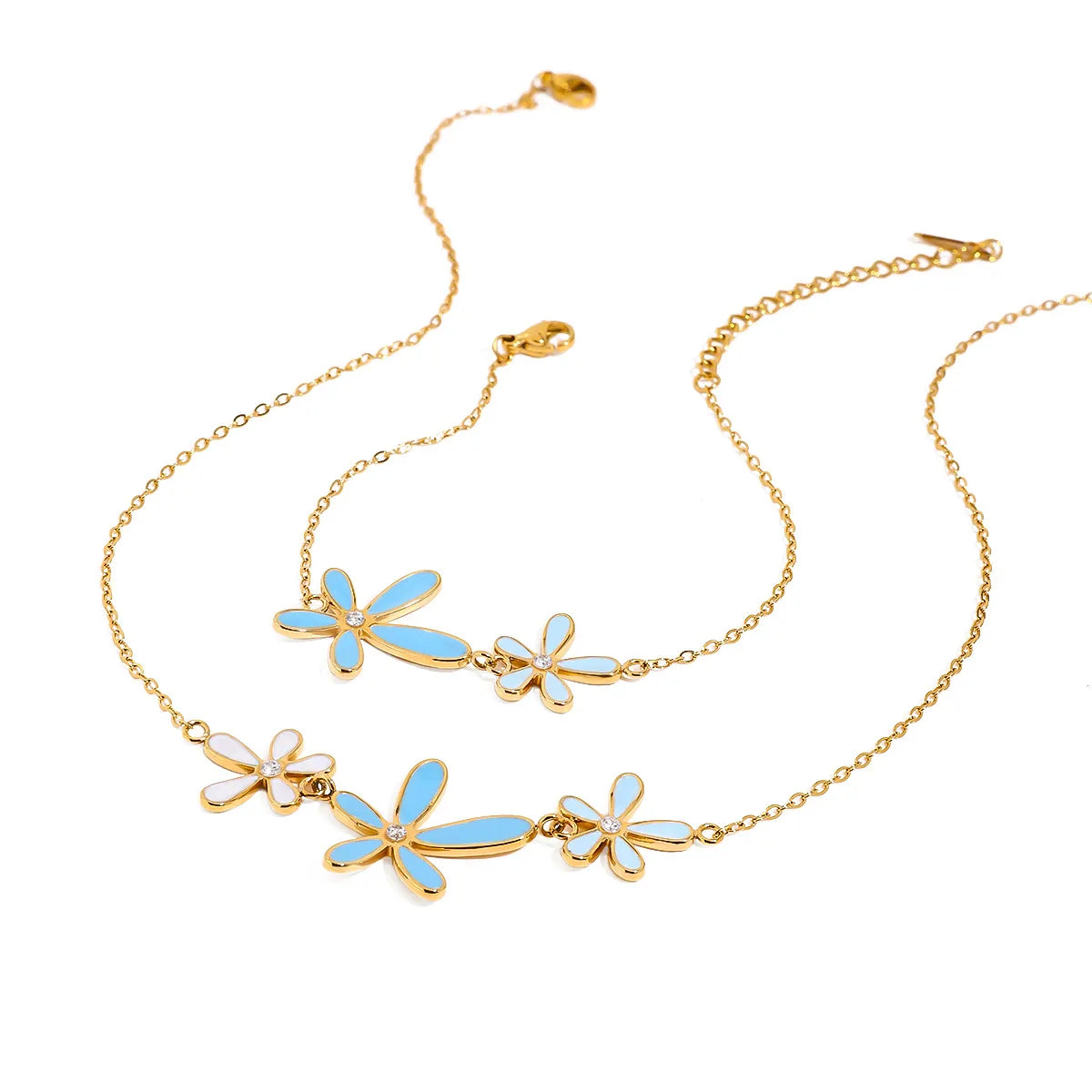 Resin Flower Necklace and Bracelet Jewelry Set OutfitFlow