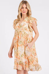 Mittoshop Floral Chiffon Ruffle Short Sleeve Mini Dress OutfitFlow