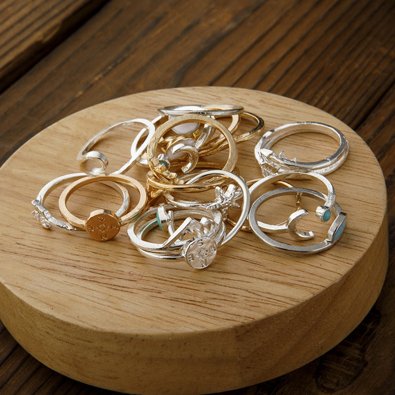 Alloy Multiple Shapes 19-Piece Ring Set