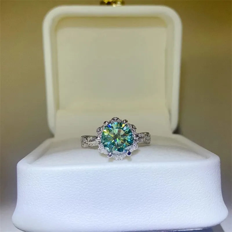 2 Carat Moissanite 925 Sterling Silver Ring OutfitFlow