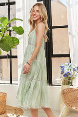 ADORA Gingham Detail Washed Dress OutfitFlow