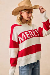 BiBi Christmas Merry Lettering Sweater OutfitFlow