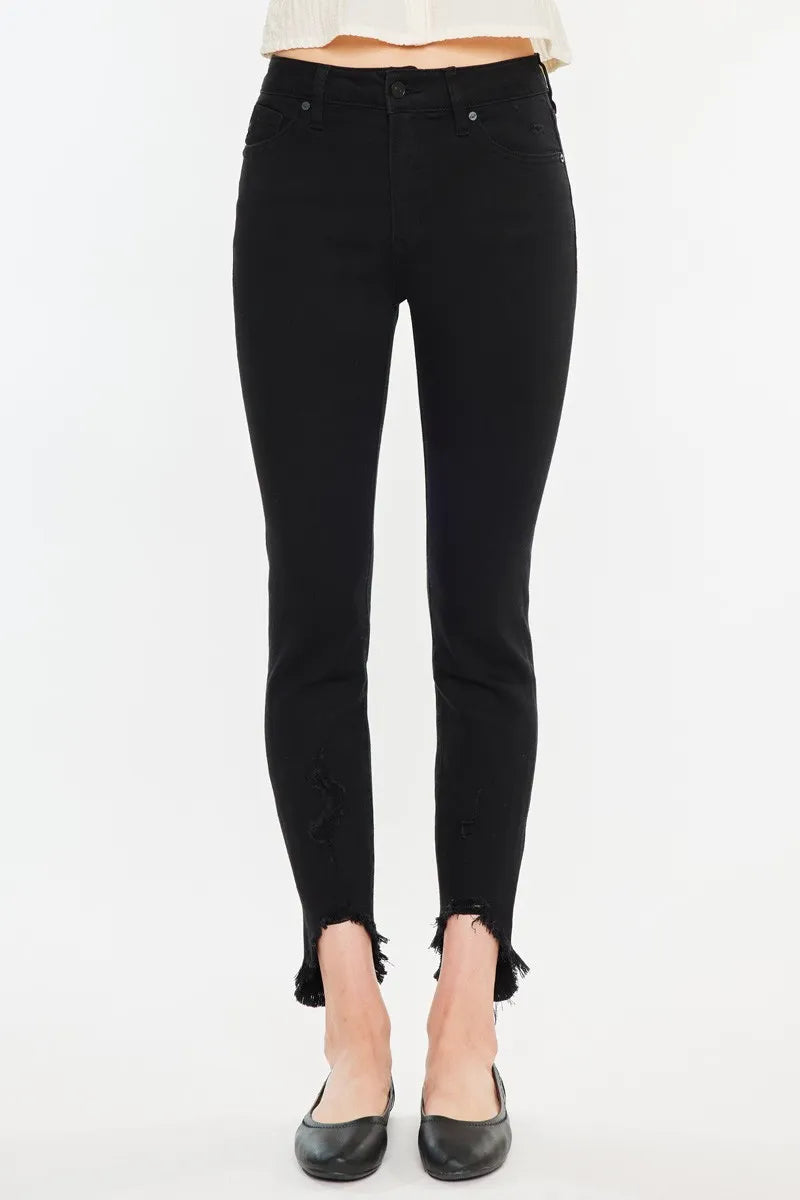 Kancan High Rise Black Ankle Skinny Jeans OutfitFlow