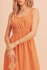 Aemi + Co Side Slit Round Neck Sleeveless Tank Dress OutfitFlow