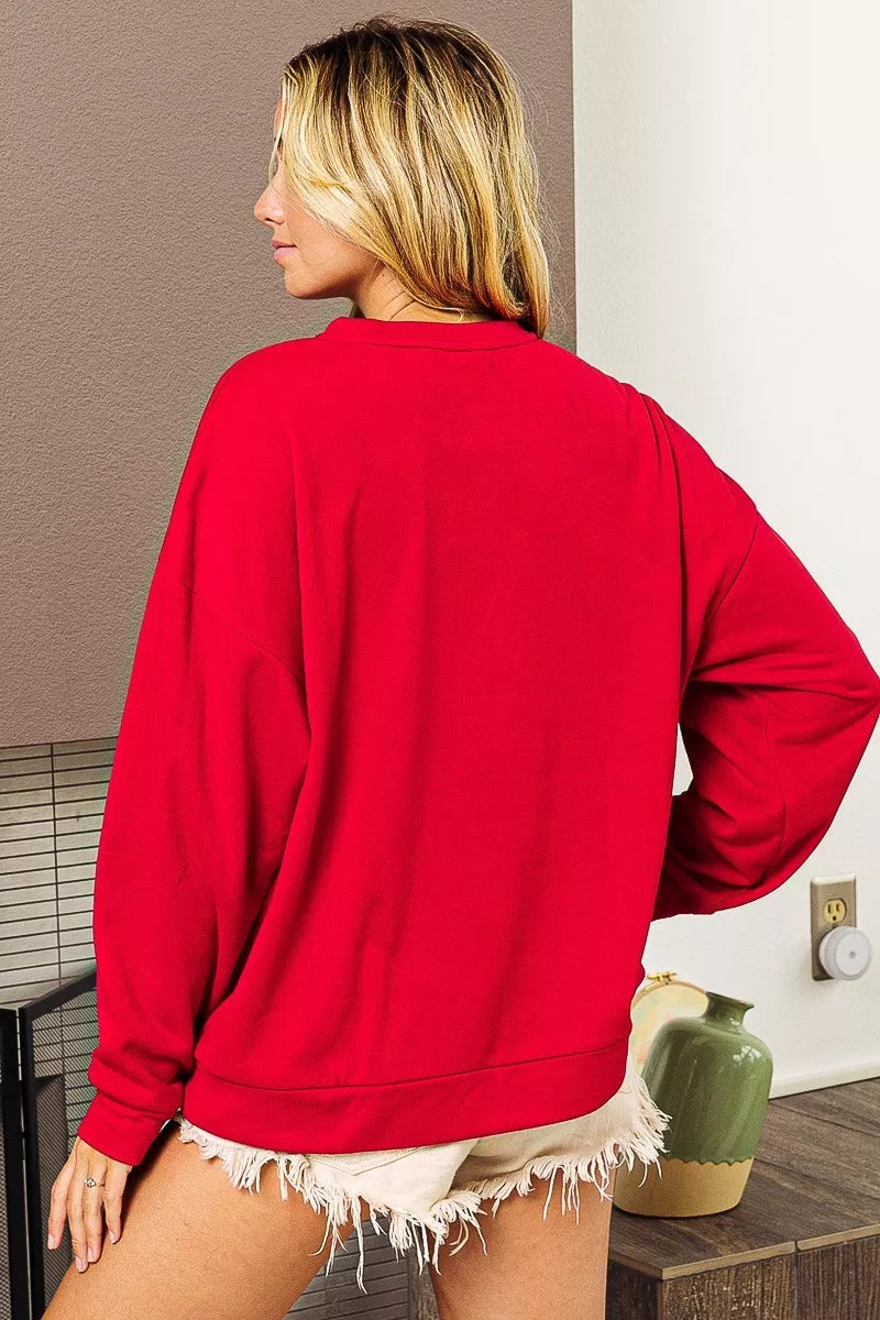 BiBi Santa Baby Lettering Christmas Sweatshirt OutfitFlow