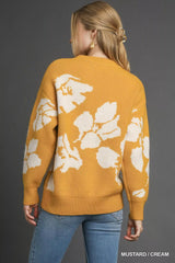 Umgee Floral Long Sleeve Sweater OutfitFlow