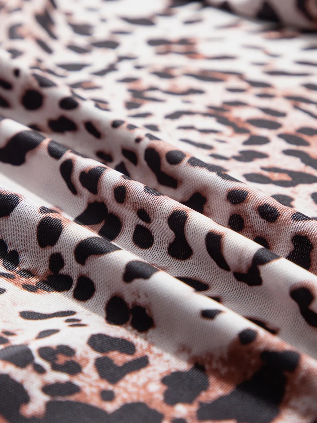 Leopard Print Long Sleeve Mock Neck Bodysuit OutfitFlow