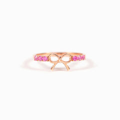 925 Sterling Silver Bow Ring Rose Gold OutfitFlow