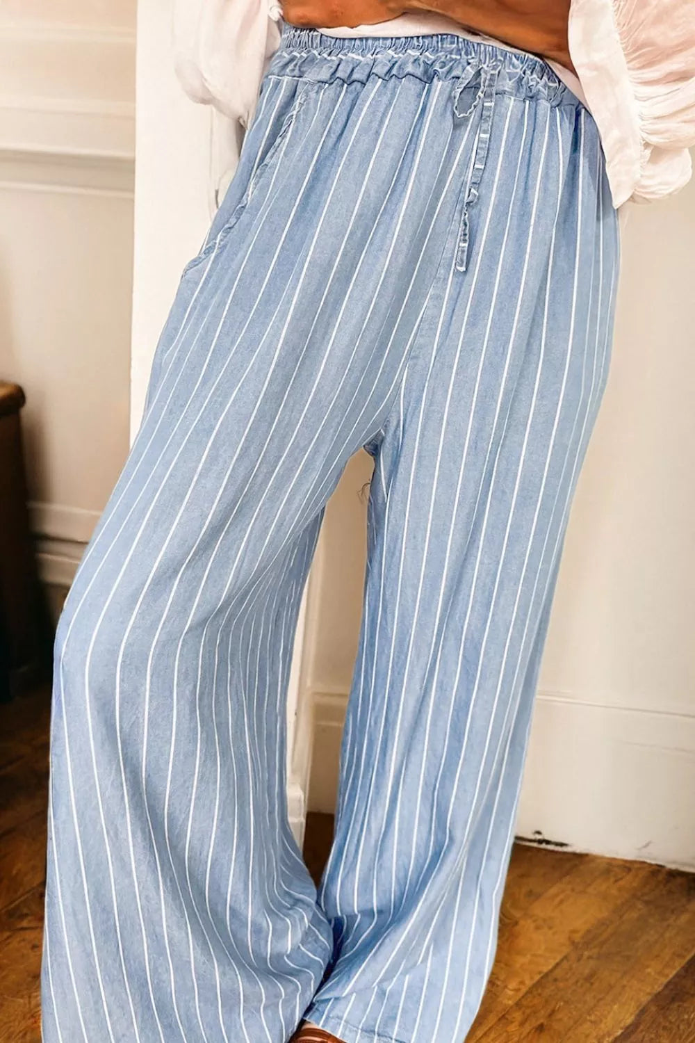 Striped Wide Leg Jeans OutfitFlow